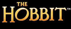 An image of The Hobbit logo. The O in Hobbit is shaped like the One Ring.